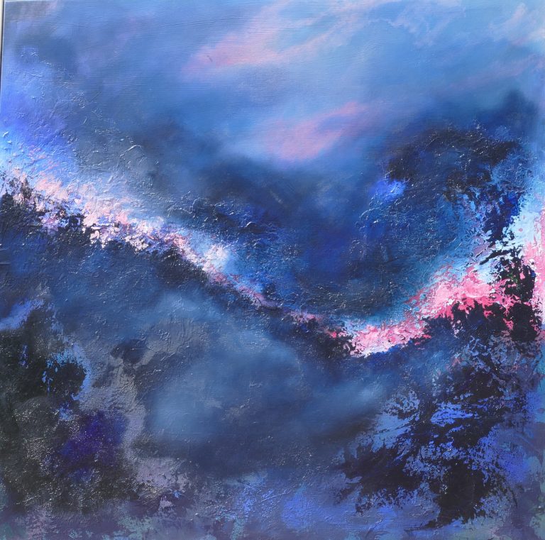 Electric Storm dramatic abstract seascape painting by Andy Taylor