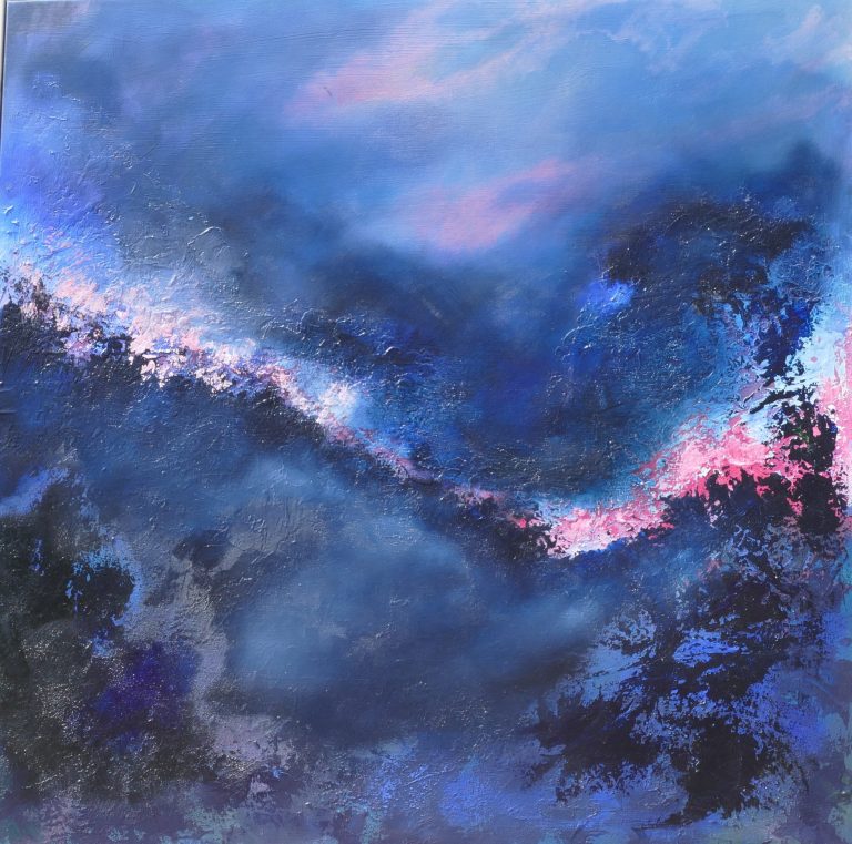 Electric Storm dramatic abstract seascape painting by Andy Taylor