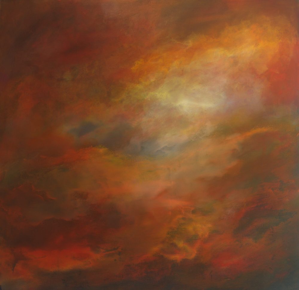 Amber Cloud - original orange sky painting by Andy Taylor