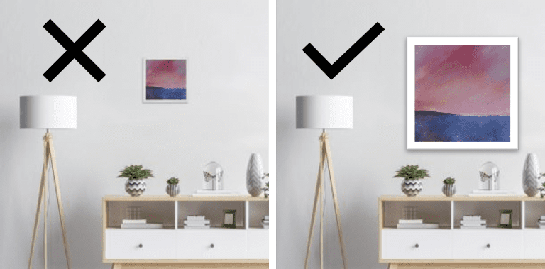Choosing the right size painting