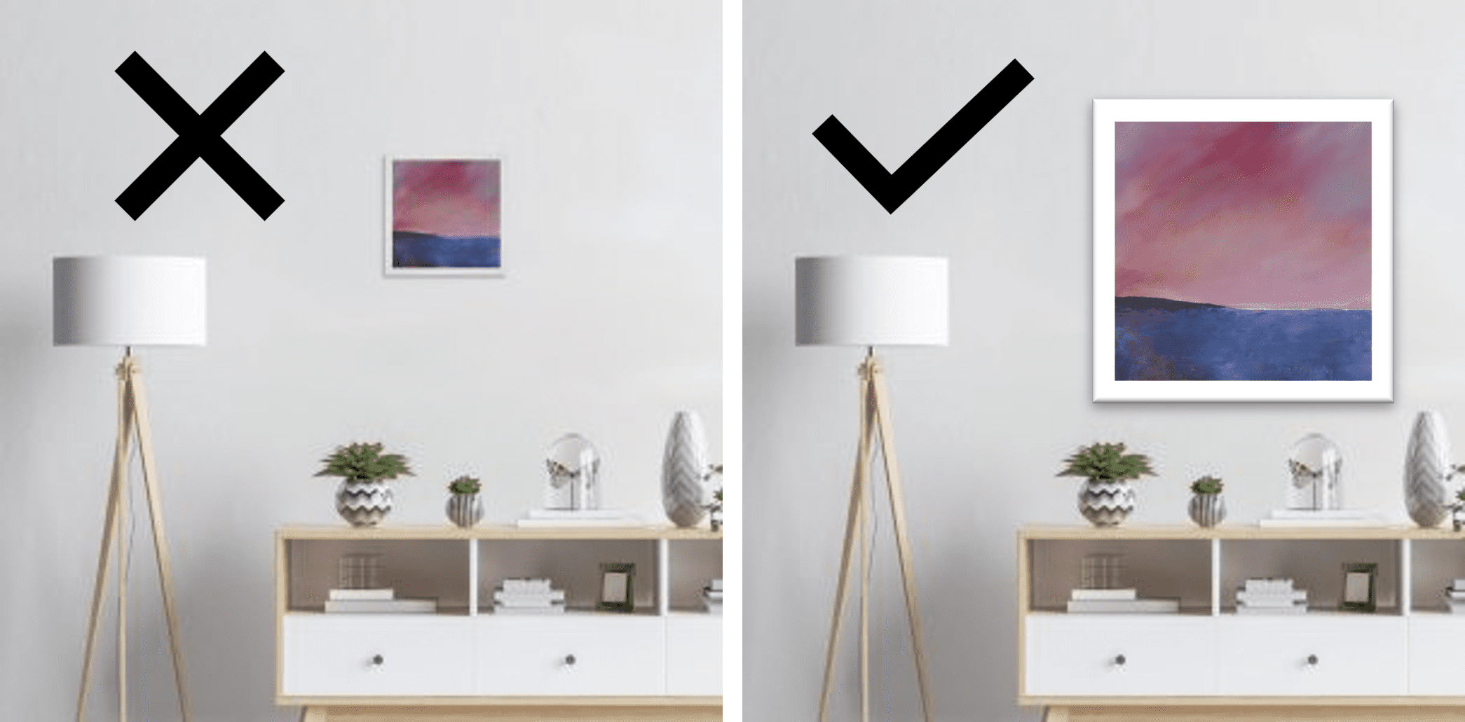 Choosing the right size painting