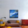 Ignited Wave abstract ocean painting by Andy Taylor staged in a living room