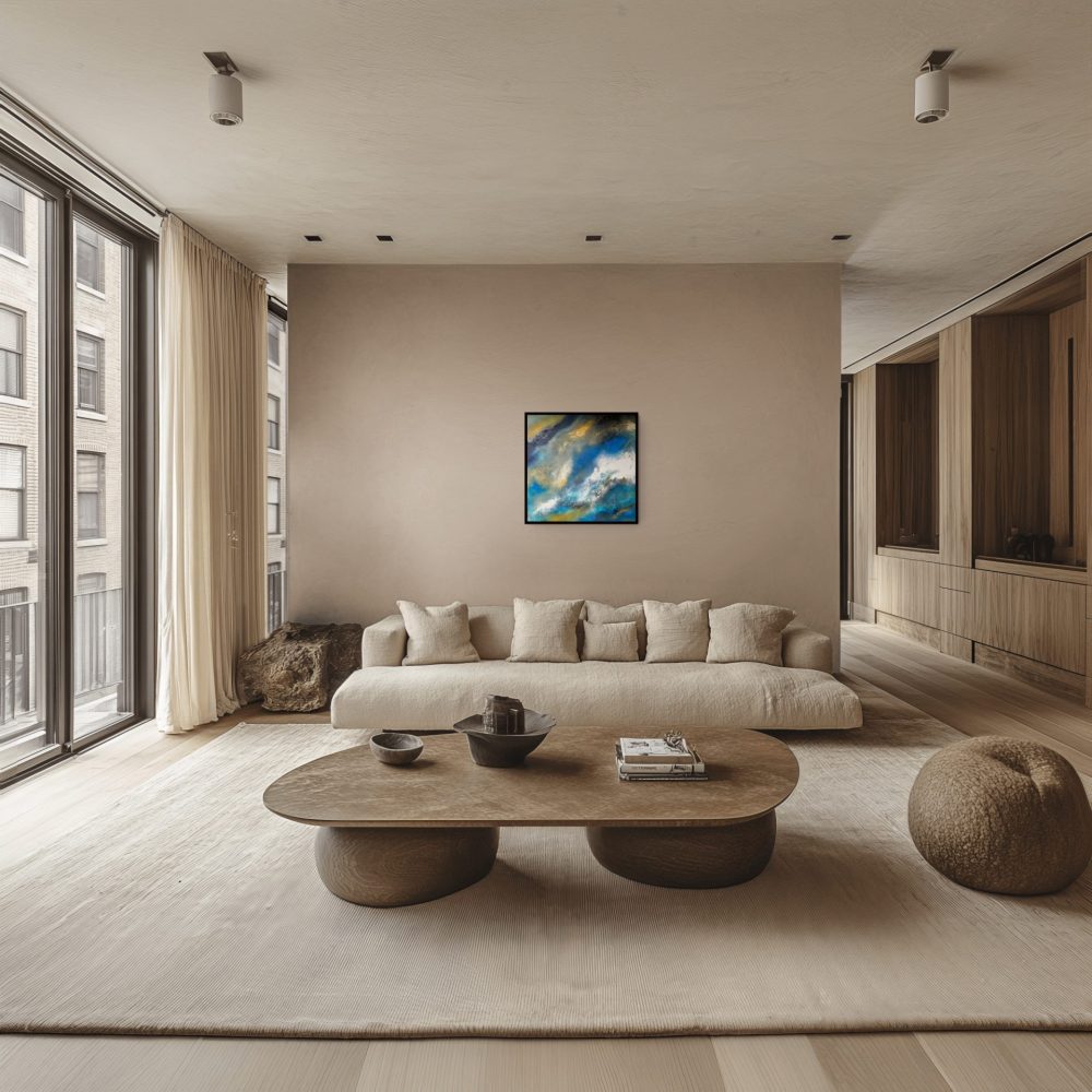 Azure Gateway - Paiinting by Andy Taylor Staged in a living room