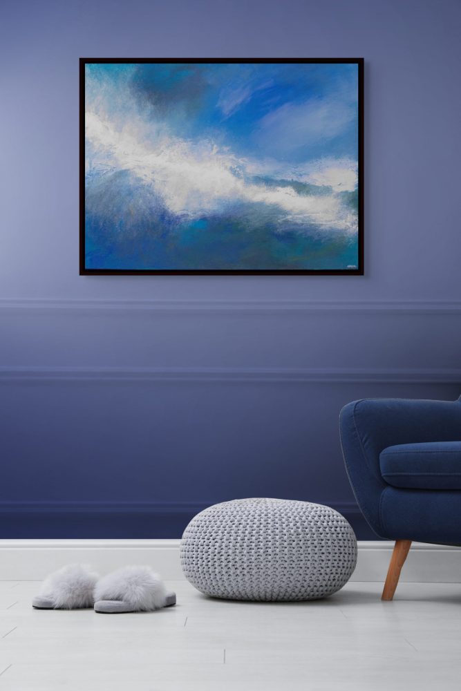 Rapture - painting by Andy Taylor Staged in Living Room