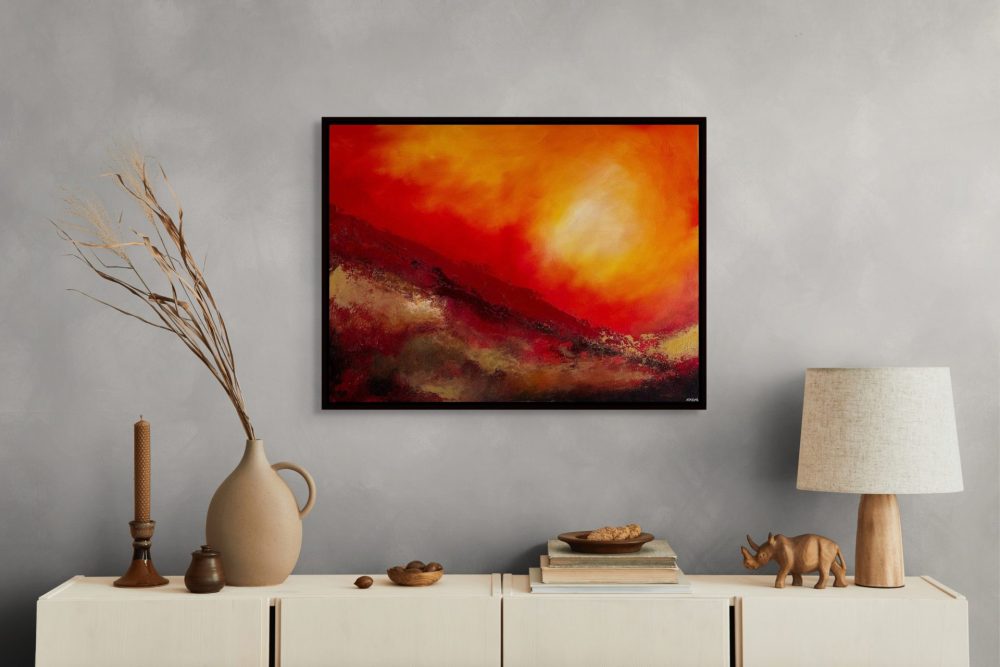 Edge - original painting by Andy Taylor Staged in a Living Room
