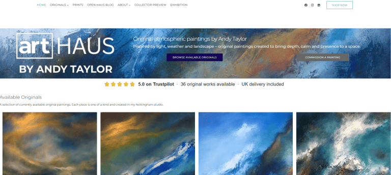 Art Haus website image of screen